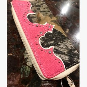 Double zipper pink Camo women’s wallet